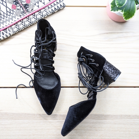 🆕🌿VELVET GLITTER HEEL SHOES🌿 - Picture 4 of 7